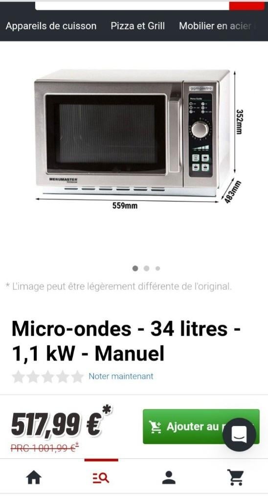 MENUMASTER professionele microgolfoven, Elektronische apparatuur, Microgolfovens, Gebruikt, Tussenbouw, Microgolfoven, Minder dan 45 cm