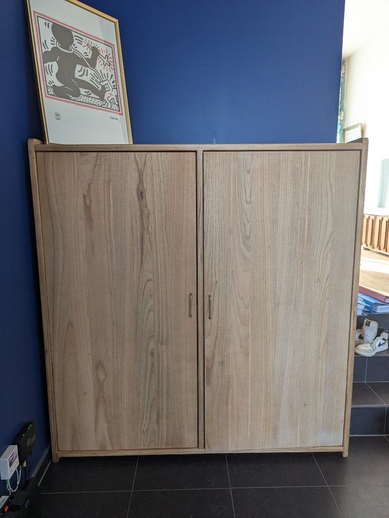 Grand meuble de rangement / Penderie et étagères en bois, Maison & Meubles, Enlèvement, Utilisé