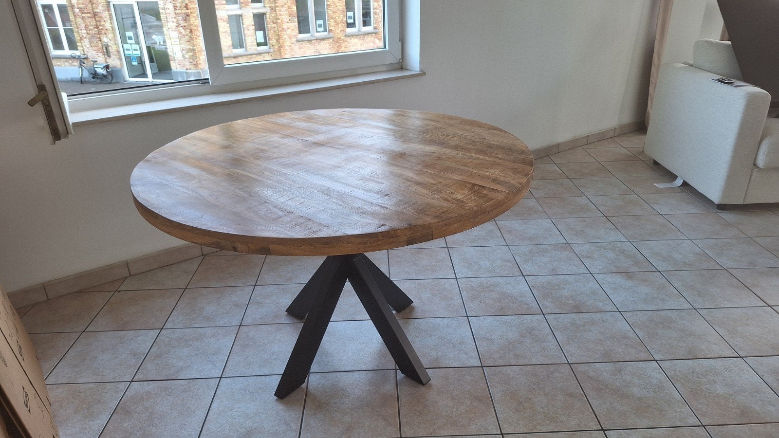 tafel met 4 stoelen, Huis en Inrichting, Ophalen of Verzenden, Nieuw, Vier personen, Rond