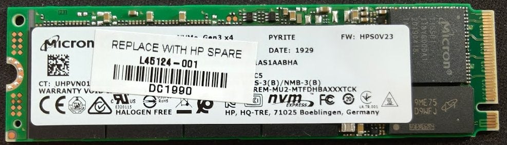 Micron 256Go NVMe M.2 SSD – Santé 96 % – seulement 212 h, Enlèvement ou Envoi, SSD, Interne, Comme neuf