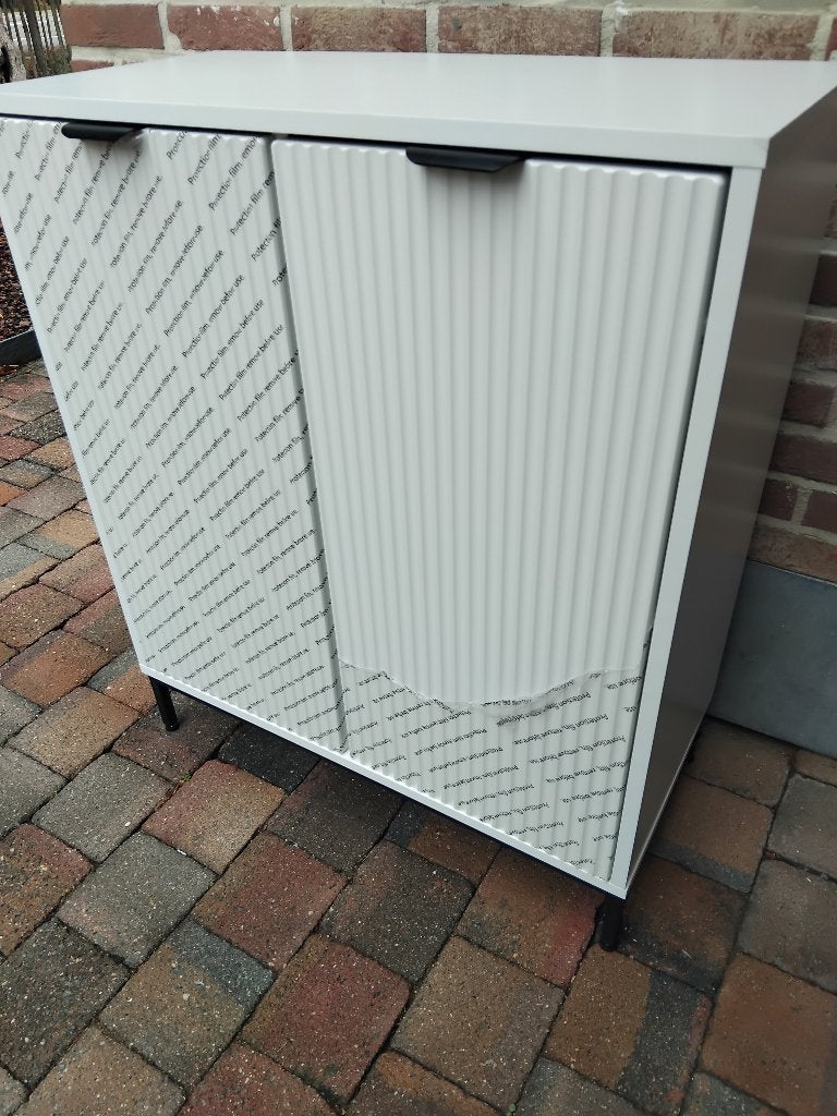 TV meubel + kast + salontafel wit met zwart, Enlèvement, Comme neuf