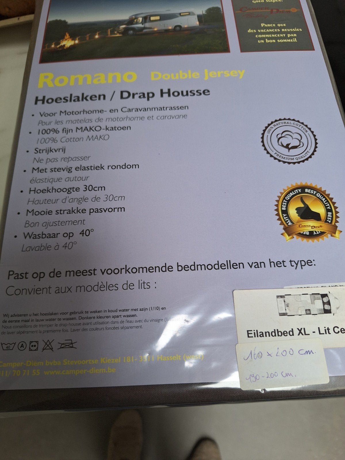 Hoeslaken voor motorhome NIEUW, Caravanes & Camping, Enlèvement