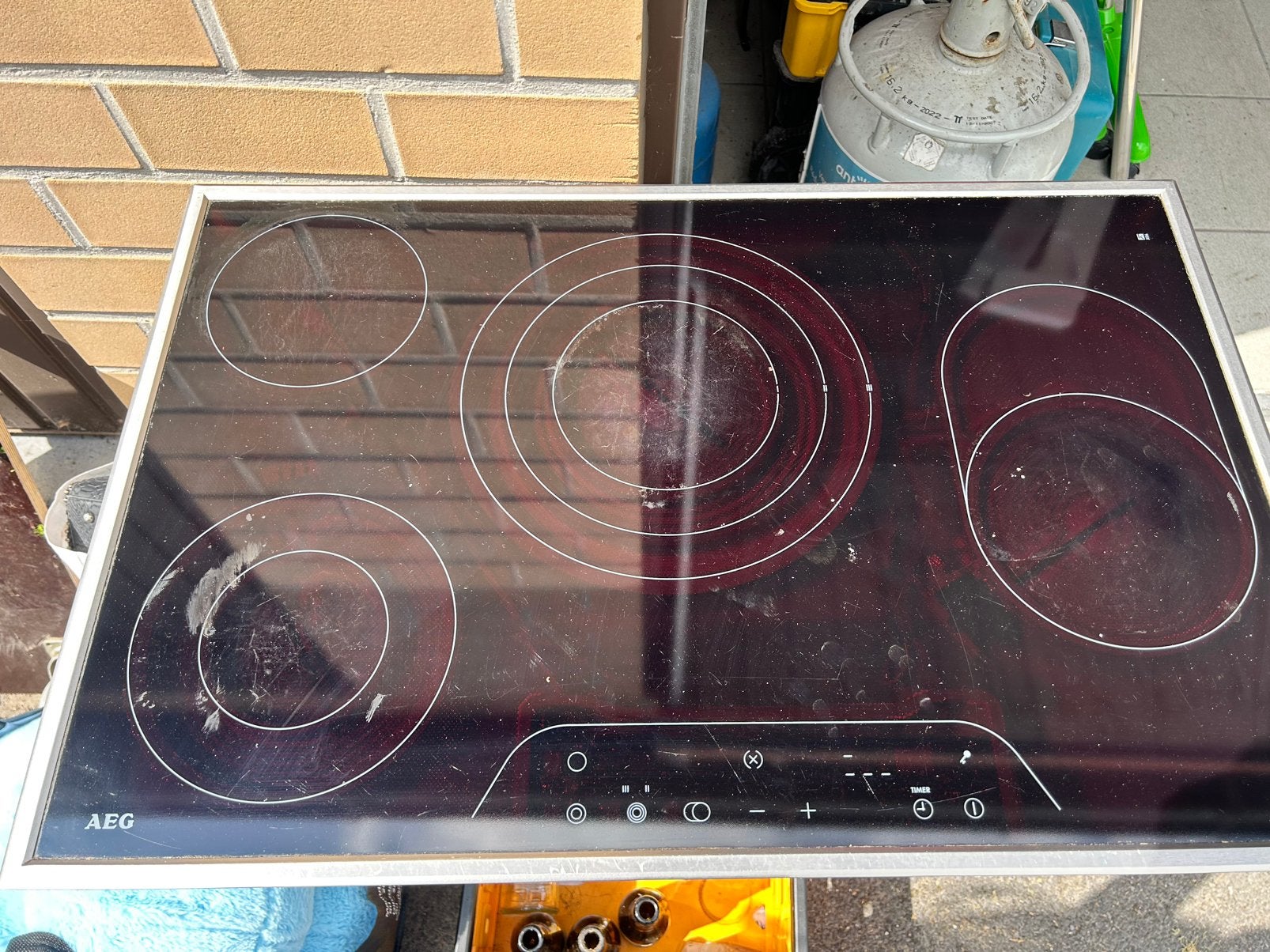 Keramiese kookplaat AEG, Elektronische apparatuur, Ophalen, Keramisch, Zo goed als nieuw, Inbouw