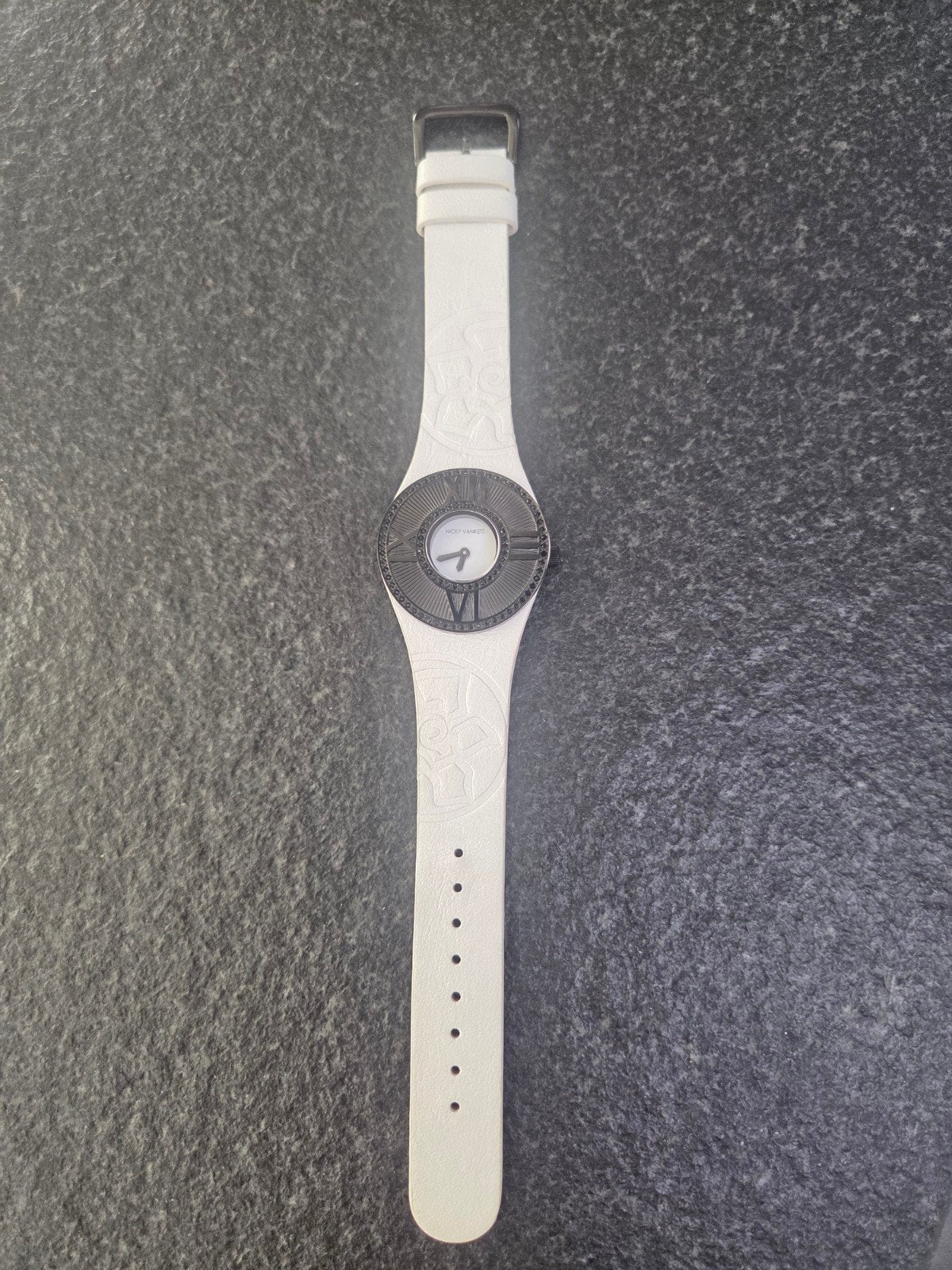 dames uurwerk Nicky Vankets, Handtassen en Accessoires, Leer, Staal, Polshorloge, Zo goed als nieuw