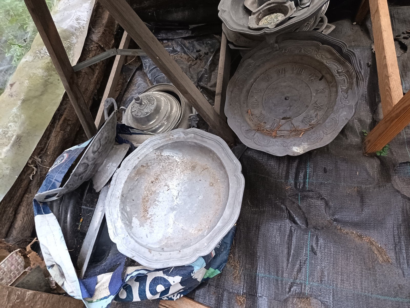tin schotels borden, Antiek en Kunst, Ophalen of Verzenden