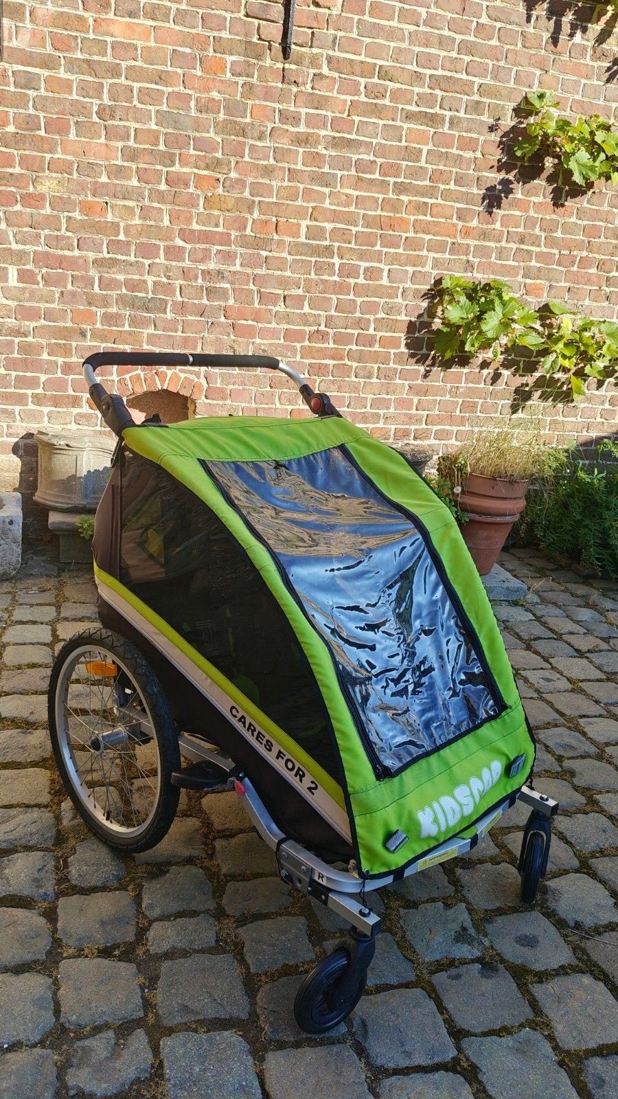 Fietskar Kidscab cares for 2 + babyschelp, Enlèvement, Utilisé, Remorque pour enfant