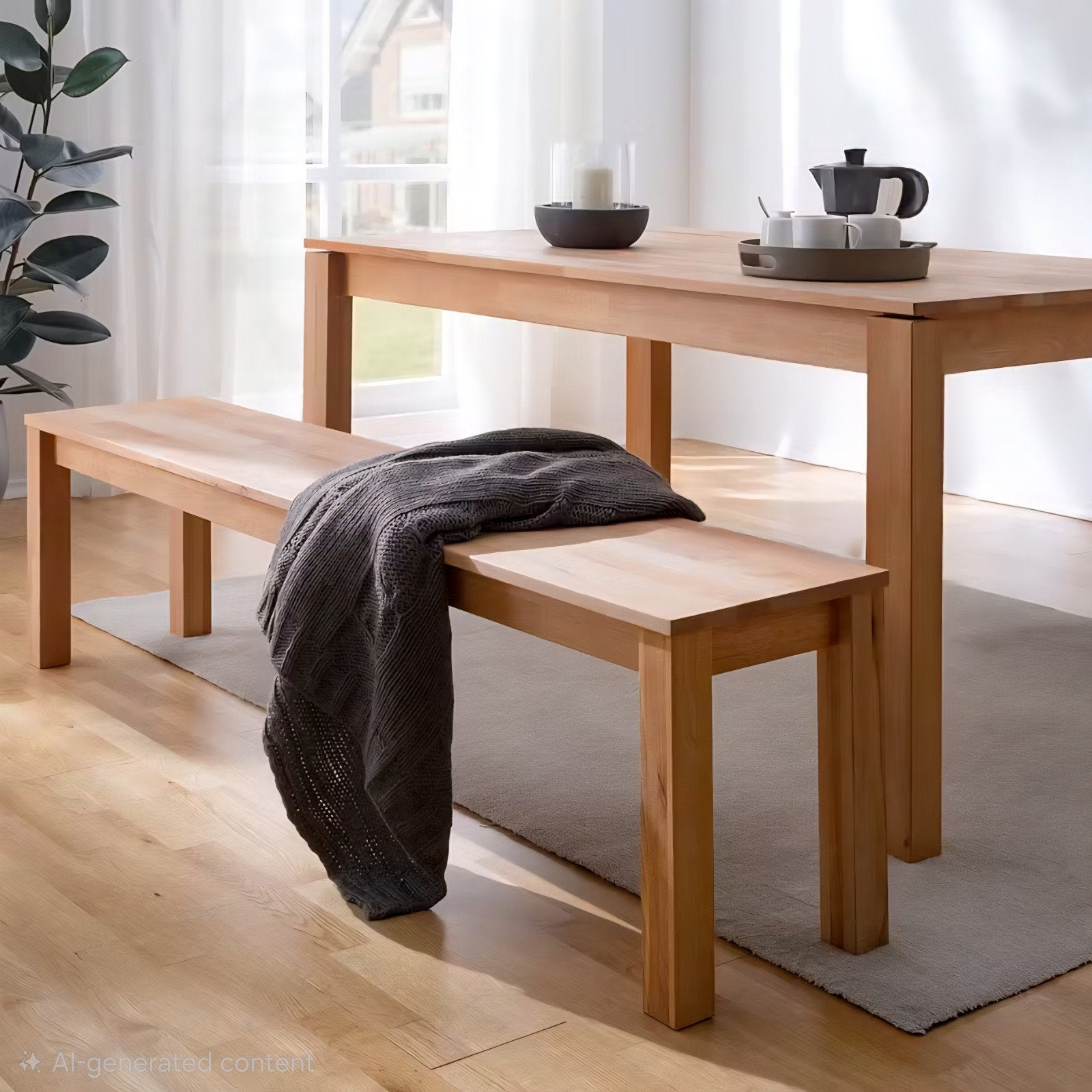 Table à manger en bois massif Ars Natura + canapé + chaises, Maison & Meubles, Enlèvement, Utilisé, Natuurlijk, Scandinavisch