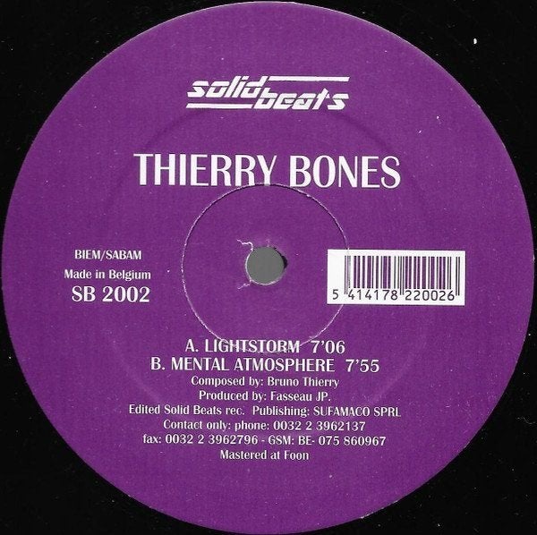 Thierry Bones - Lightstorm / Mental Atmosphere, CD & DVD, Vinyles | Dance & House, Utilisé, Trance, 12 pouces, Enlèvement ou Envoi