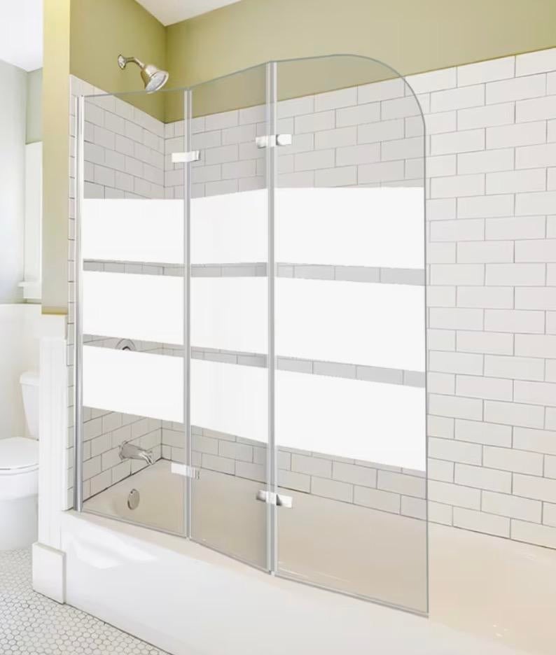 Nieuw Bad scherm veiligheidsglas 120/140Cm, Huis en Inrichting, Badkamer | Badkamermeubels, Nieuw, Overige typen, 100 tot 150 cm