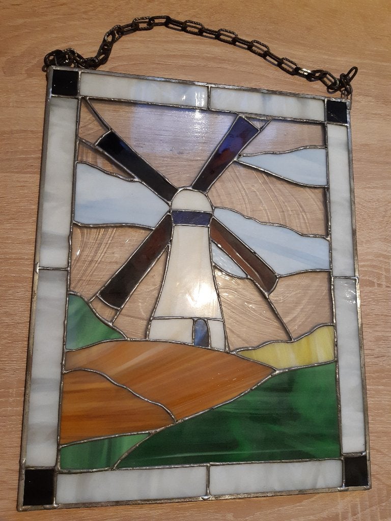 Loodraam met molen, Antiek en Kunst, Ophalen of Verzenden