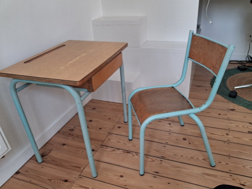 Bureau enfant maternelle vintage, Enfants & Bébés, Chambre d'enfant | Tables & Chaises, Enlèvement, Utilisé, Table(s) et Chaise(s)