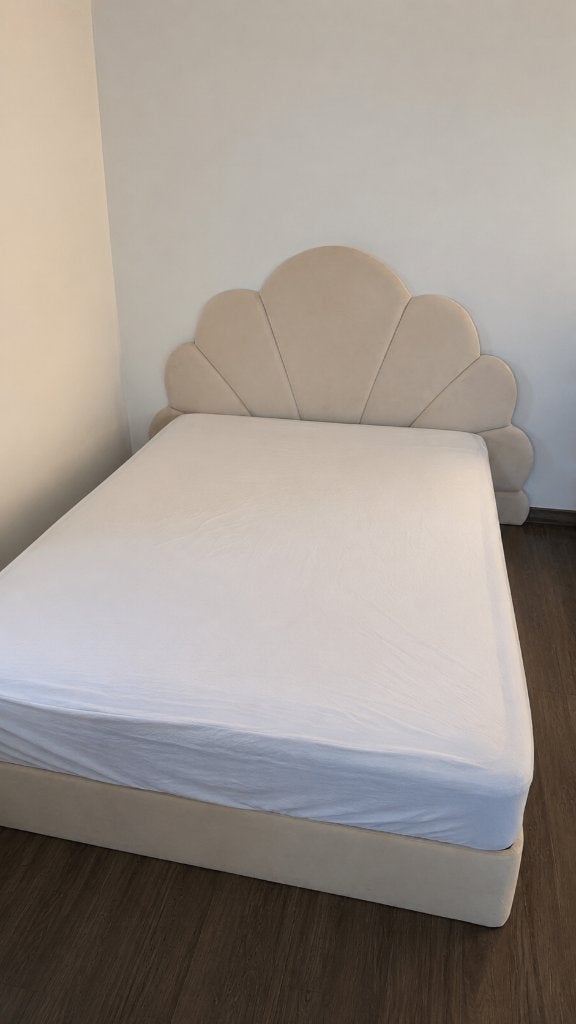 Bed 140x200, Ophalen, Beige, 140 cm, 200 cm