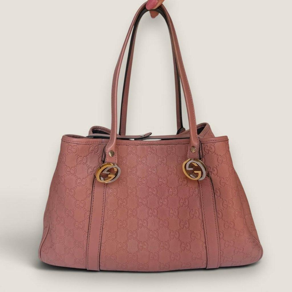 Gucci Guccissima Twins tote bag roze leer, Handtassen en Accessoires, Tassen | Damestassen, Ophalen of Verzenden, Gebruikt, Roze
