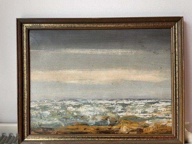 Jan De Schutter - Aquarelle de mer de Woulige, Enlèvement, Peinture, Moins de 50 cm, 5 – 50