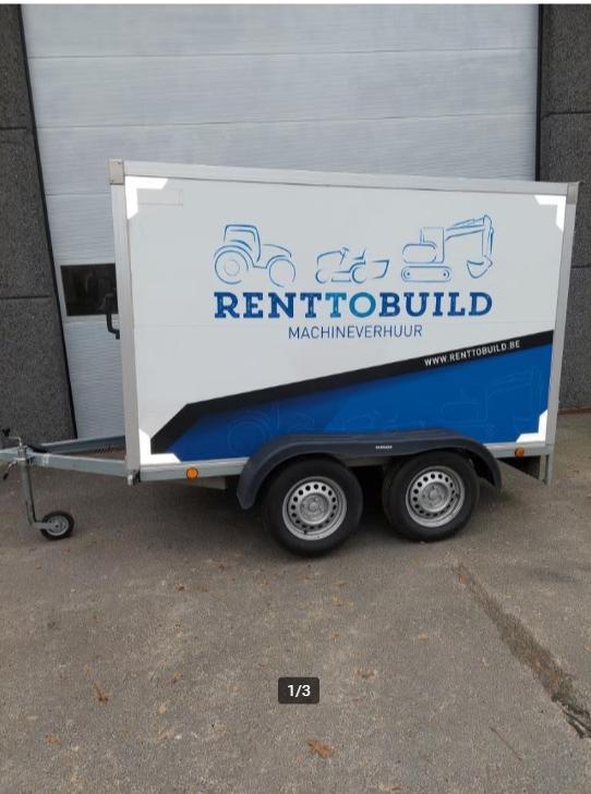 Gesloten 750kg aanhangwagen te huur, Ophalen, Zo goed als nieuw