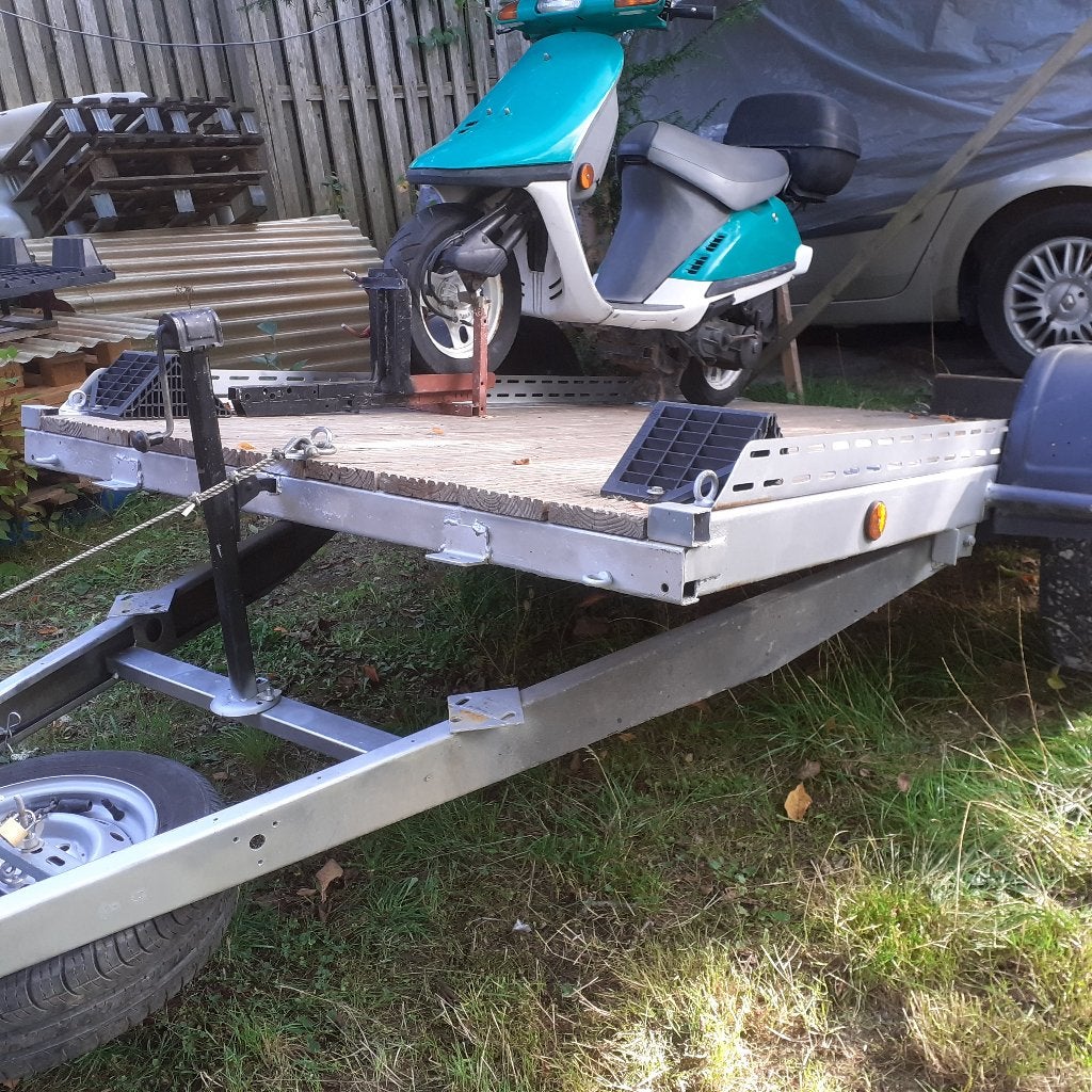 remorque plateau basculante 2/3 moto ou quad + honda vision, Enlèvement, Utilisé