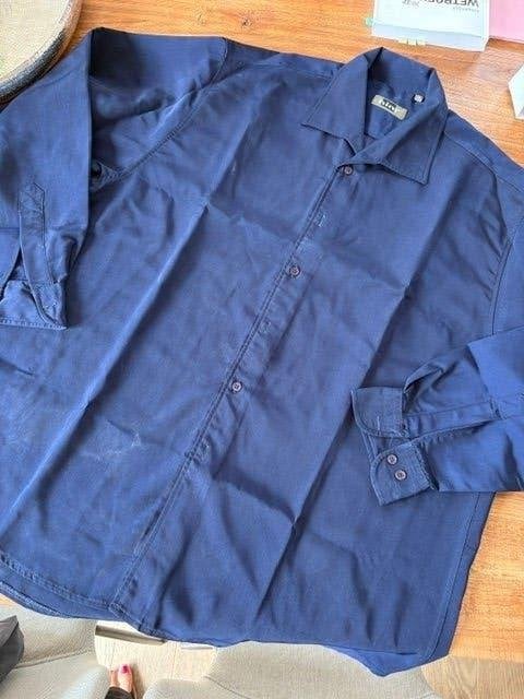 Hemd vintage maat XL, Kleding | Heren, Overhemden, Ophalen of Verzenden, Gedragen, Blauw, Halswijdte 43/44 (XL)
