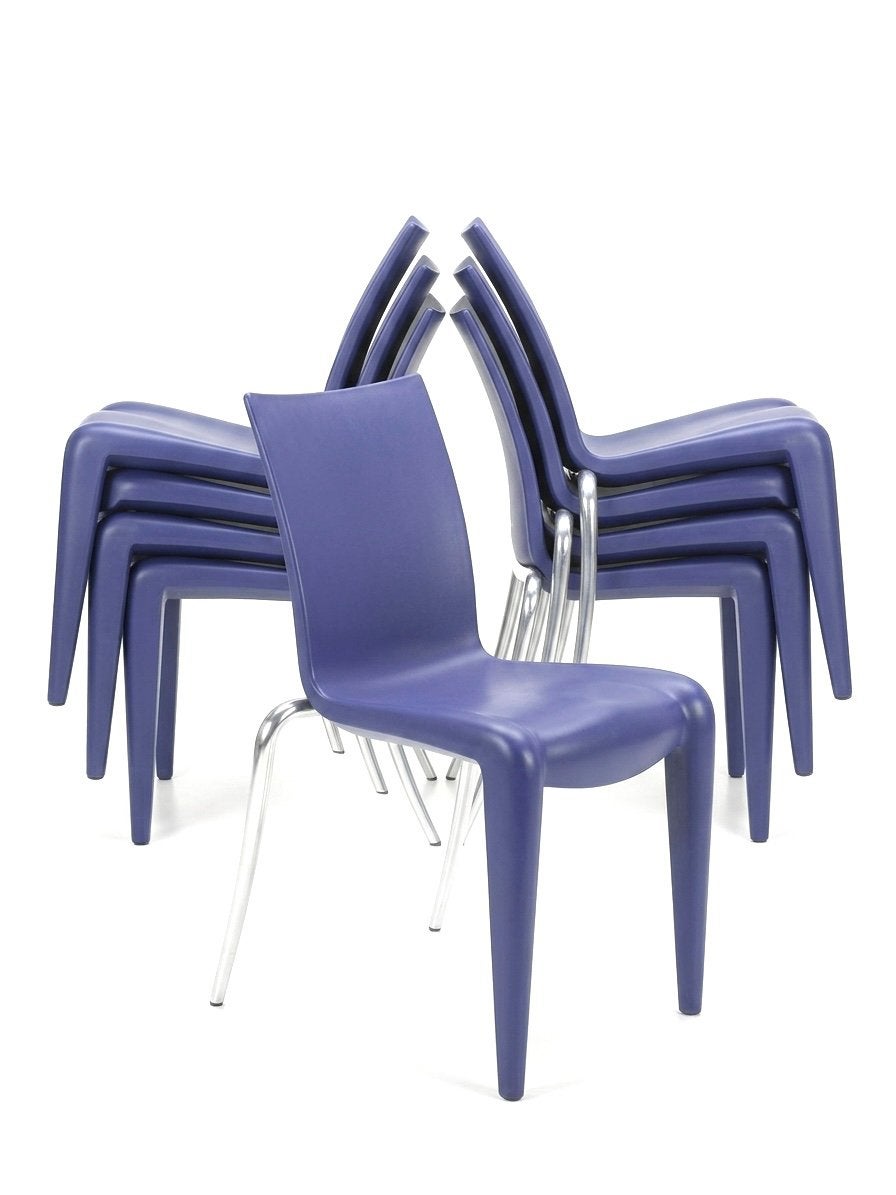 Vitra Louis XX / Louis 20 9x designstoelen (Philippe Starck), Huis en Inrichting, Ophalen, Gebruikt, Blauw, Vijf, Zes of meer stoelen