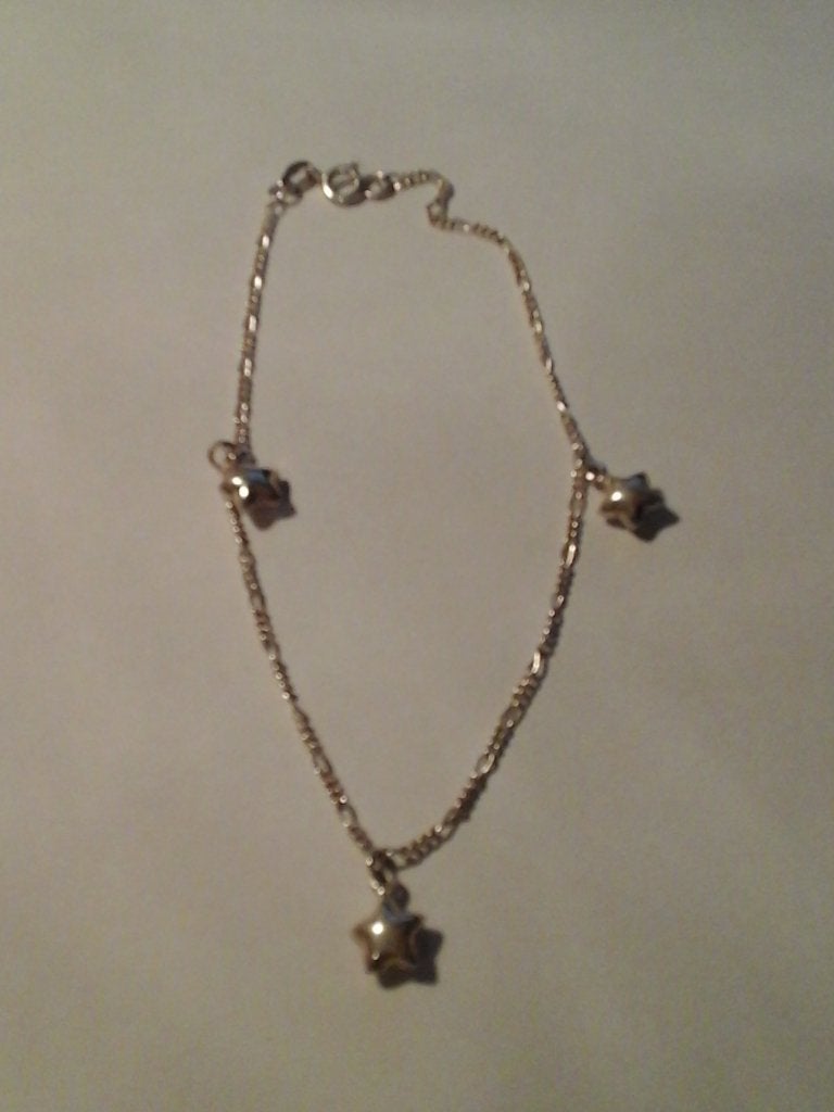 echt zilveren armband met echt zilveren sterbedels, Nieuw, Ophalen of Verzenden, Met bedels of kralen, Zilver