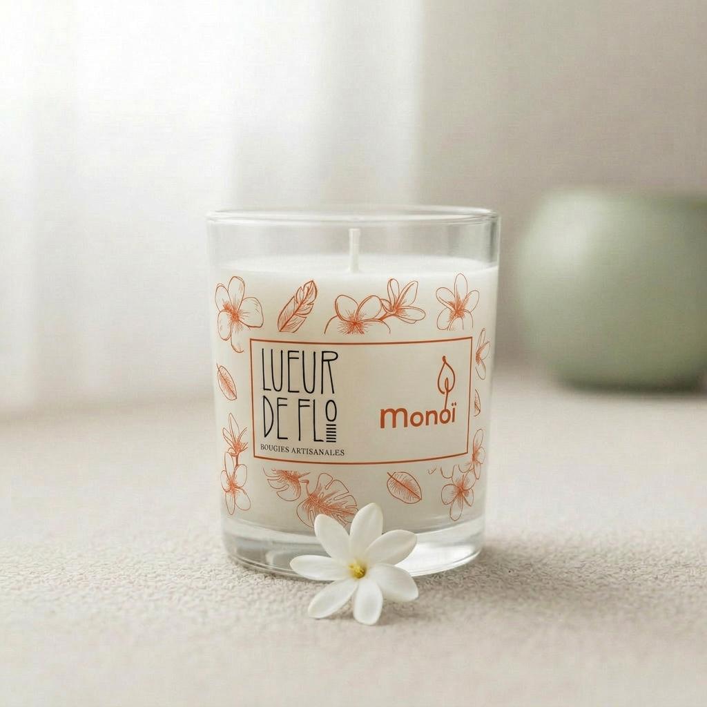 Bougie Bio parfumée au Monoï, Enlèvement ou Envoi, Bougie, Blanc, Neuf