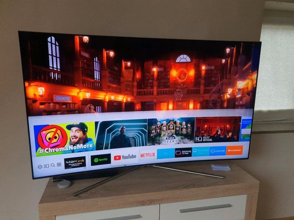 4K QLED Samsung 140 cm/55" UltraHD 10bits, Audio, Tv en Foto, Ophalen, QLED, Zo goed als nieuw, 100 Hz
