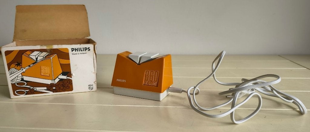 Philips 360 De Luxe elektrische messenslijper - vintage 1970, Enlèvement ou Envoi