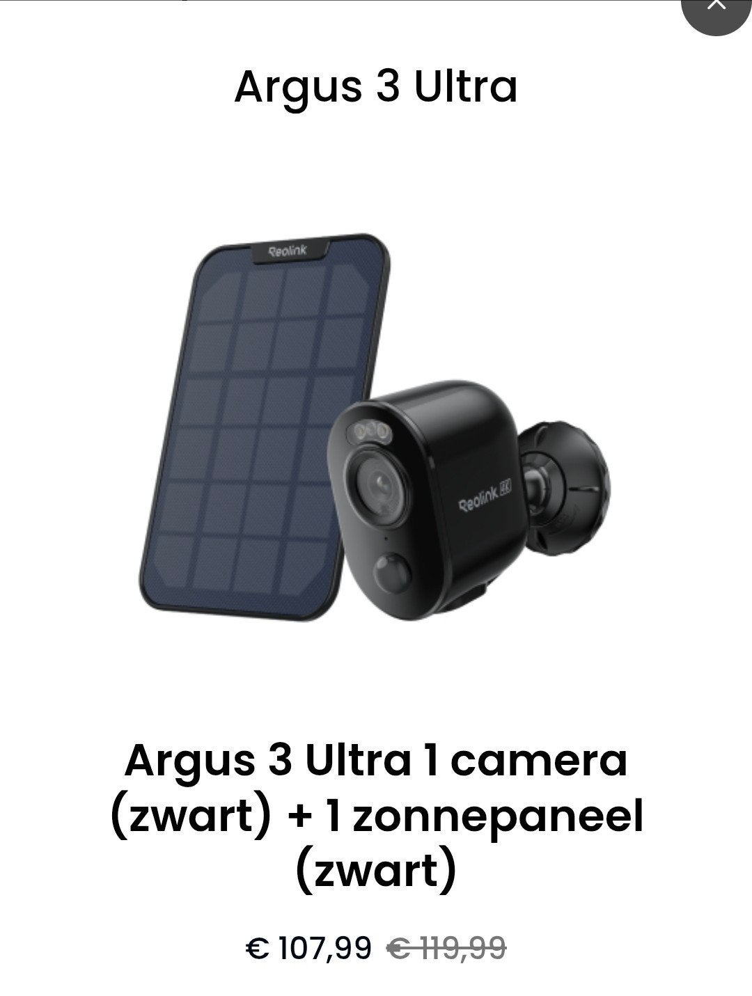 2x Reolink Argus 3 ultra perfecte staat met zonnepaneel, Telecommunicatie, Ophalen of Verzenden