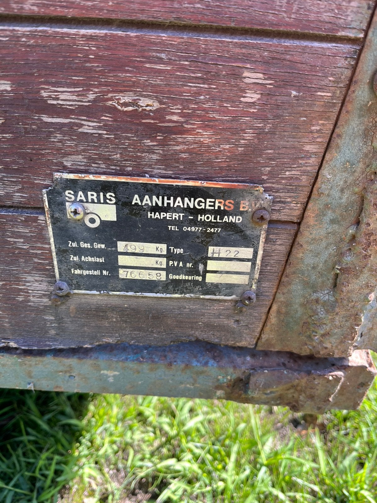 Te renoveren Saris  remorque, Auto diversen, Aanhangers en Bagagewagens, Ophalen, Gebruikt