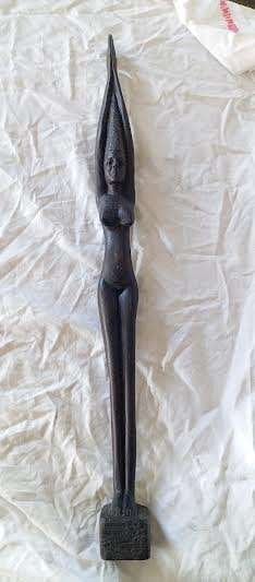statuette  en bois d'ébène, Antiquités & Art, Bois, Brun, Enlèvement, Femme