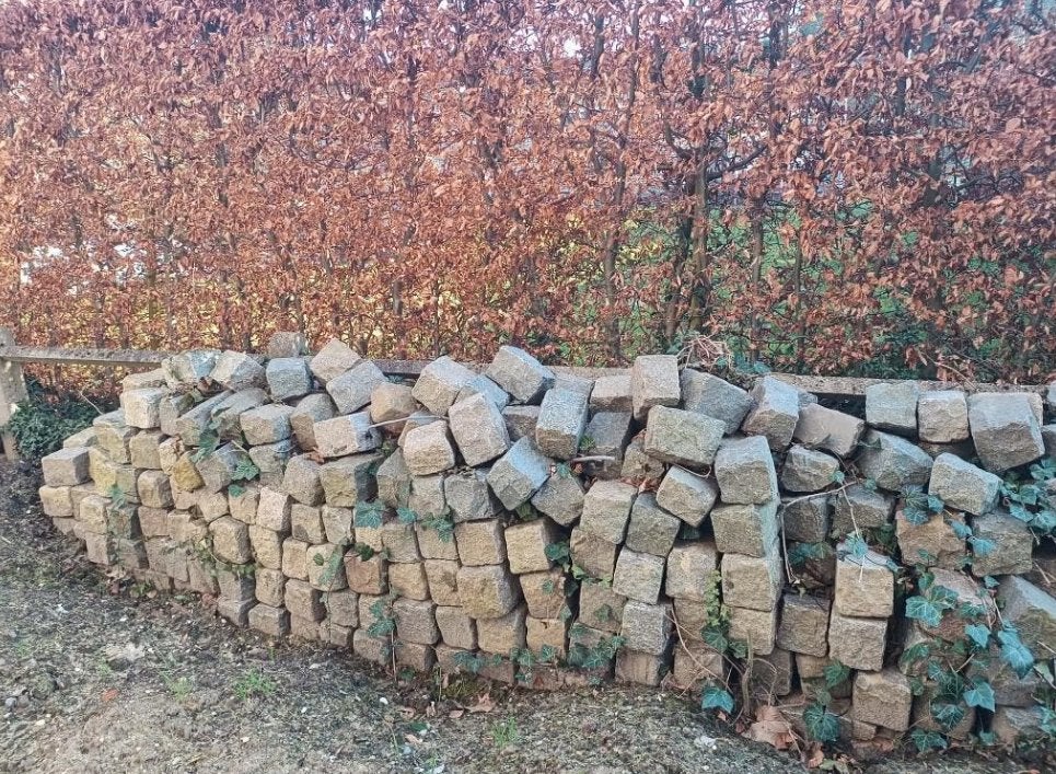 Tweedehands granieten kasseien te koop – 21,6 m², Utilisé, Autres types, 10 m²² ou plus, Enlèvement