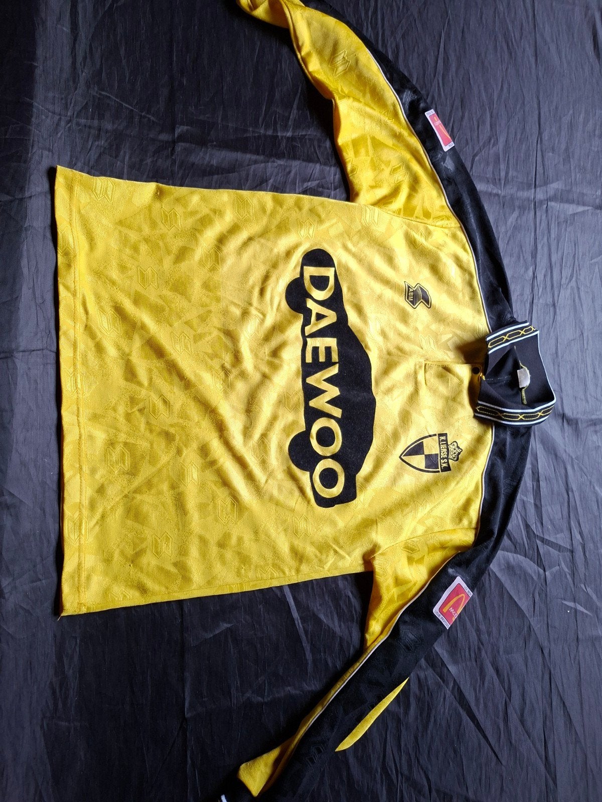 Vintage shirt Lierse Daewoo, Geel, Ophalen of Verzenden, Voetbal, Gedragen