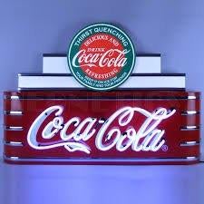 Coca Cola Art Deco retro diner lichtbak met neon verlichting, Verzamelen, Merken en Reclamevoorwerpen, Nieuw, Lichtbak of (neon) lamp