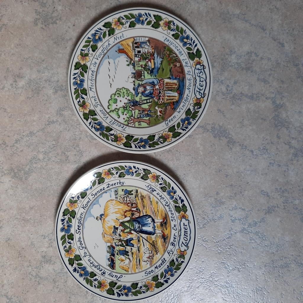 Bord 4 jaargetijden, Antiek en Kunst, Ophalen