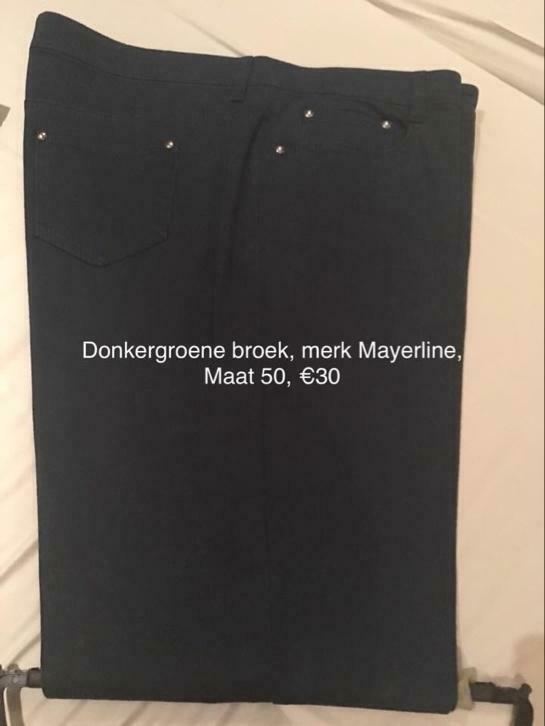 MAYERLINE, donkergroene broek, NIEUW, maat 50, Neuf, Taille 46/48 (XL) ou plus grande, Enlèvement ou Envoi, Vert