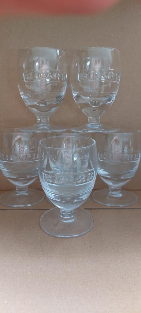 6 verres ricard écriture relief