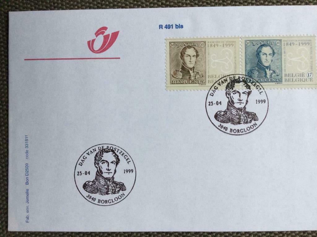 België / Belgique 2815 2816 Dag van de Postzegel, Met envelop, Verzenden, Koninklijk huis, Gestempeld