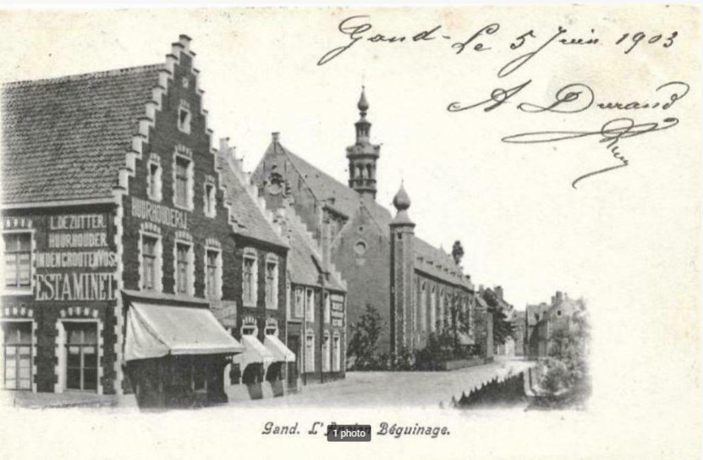 Gent/Gent oude ansichtkaart Het oude begijnhof Een circul, Ophalen of Verzenden, Voor 1920, Gelopen