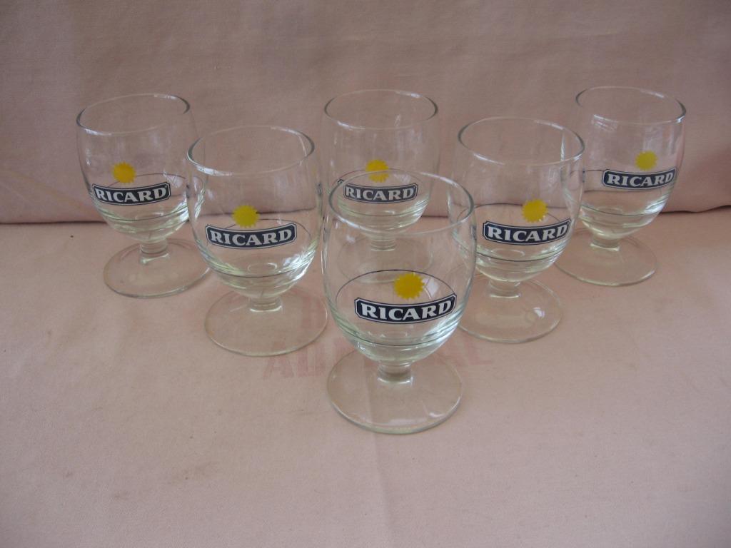 Ricard 6 verre ballon grand 1 soleil., Enlèvement ou Envoi, Comme neuf, Ustensile