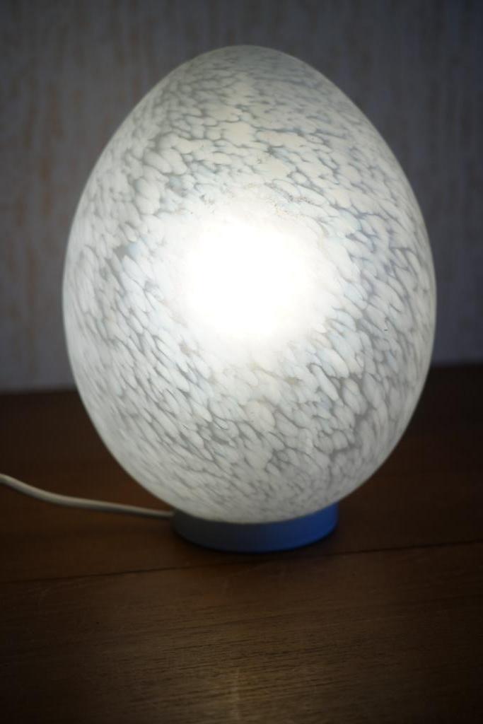 vintage glazen ei lamp Domec, Ophalen, Gebruikt, Glas
