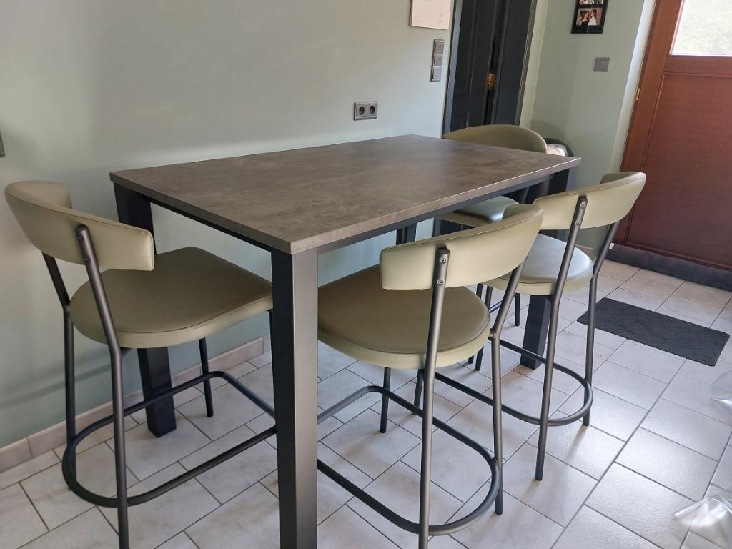 Table et chaises de cuisine, Maison & Meubles, Enlèvement, Comme neuf, Vert