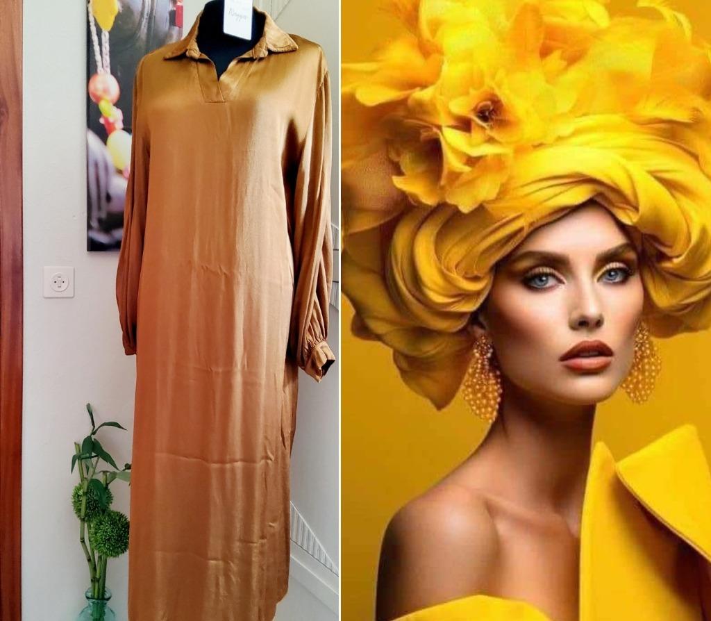 Jurk goud kleurig, Kleding | Dames, Ophalen of Verzenden, Nieuw, Galajurk