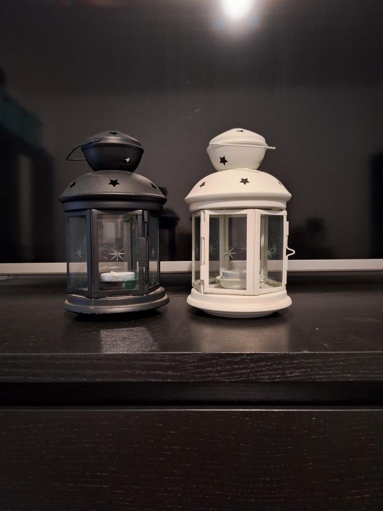 Pare-vent blanc et noir d'Ikea pour une utilisation en extér, Jardin & Terrasse, Éclairage extérieur, Enlèvement ou Envoi, Comme neuf