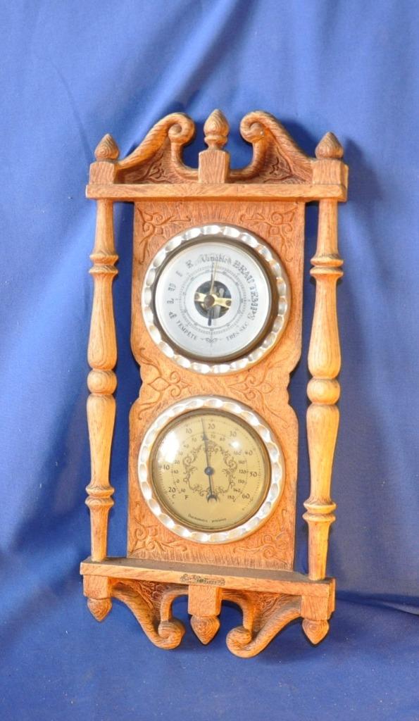 barometre thermomètre mural sur bois colonne, Antiquités & Art, Antiquités | Accessoires de maison, Enlèvement ou Envoi