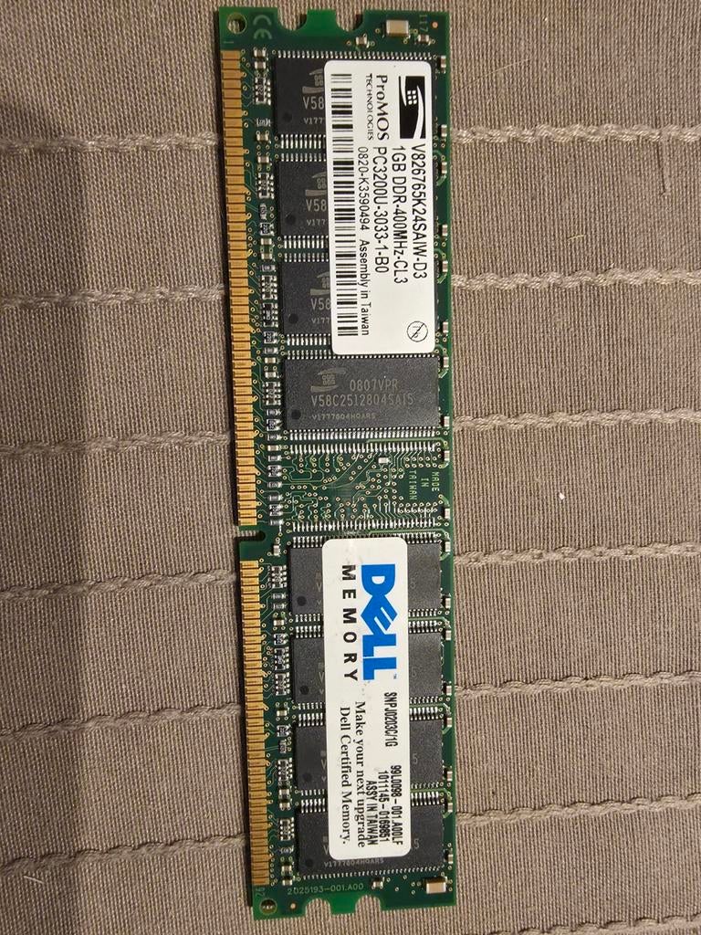Dell 1GB DDR-400MHz, Computers en Software, RAM geheugen, Ophalen of Verzenden, DDR