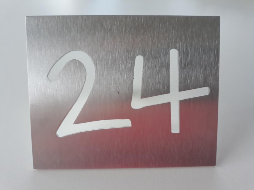 Huisnummer 24 - Inox, Tuin en Terras, Brievenbussen, Ophalen of Verzenden, Nieuw, Inox, Wandbrievenbus