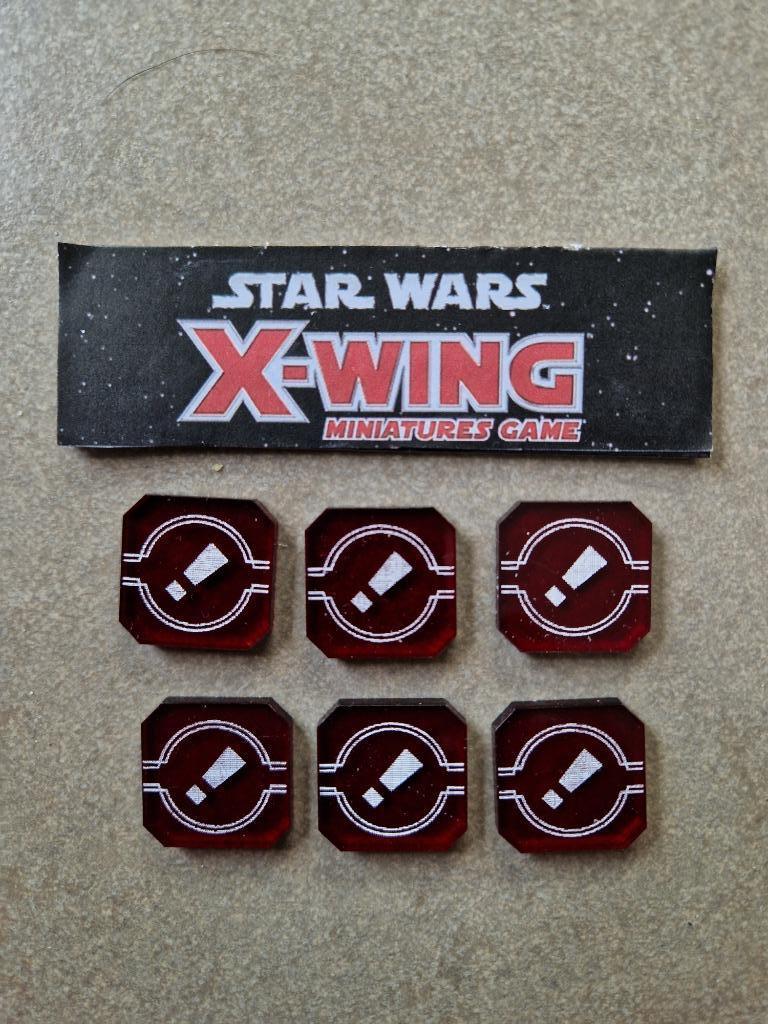 Star Wars X-Wing V2 6 stress tokens Acrylic  Bordspel, Verzamelen, Star Wars, Nieuw, Spel, Ophalen of Verzenden