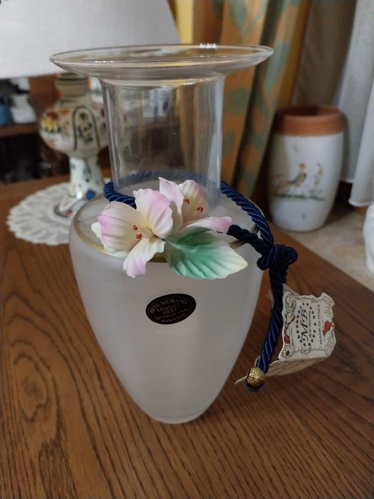 Vase  Murano cristal Mery  / H 24 cm / parfait état