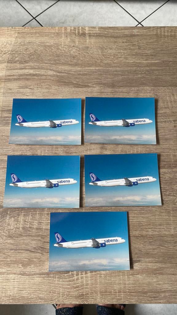 Lot de 5 ancienne cartes originales Sabena neuve, Neuf
