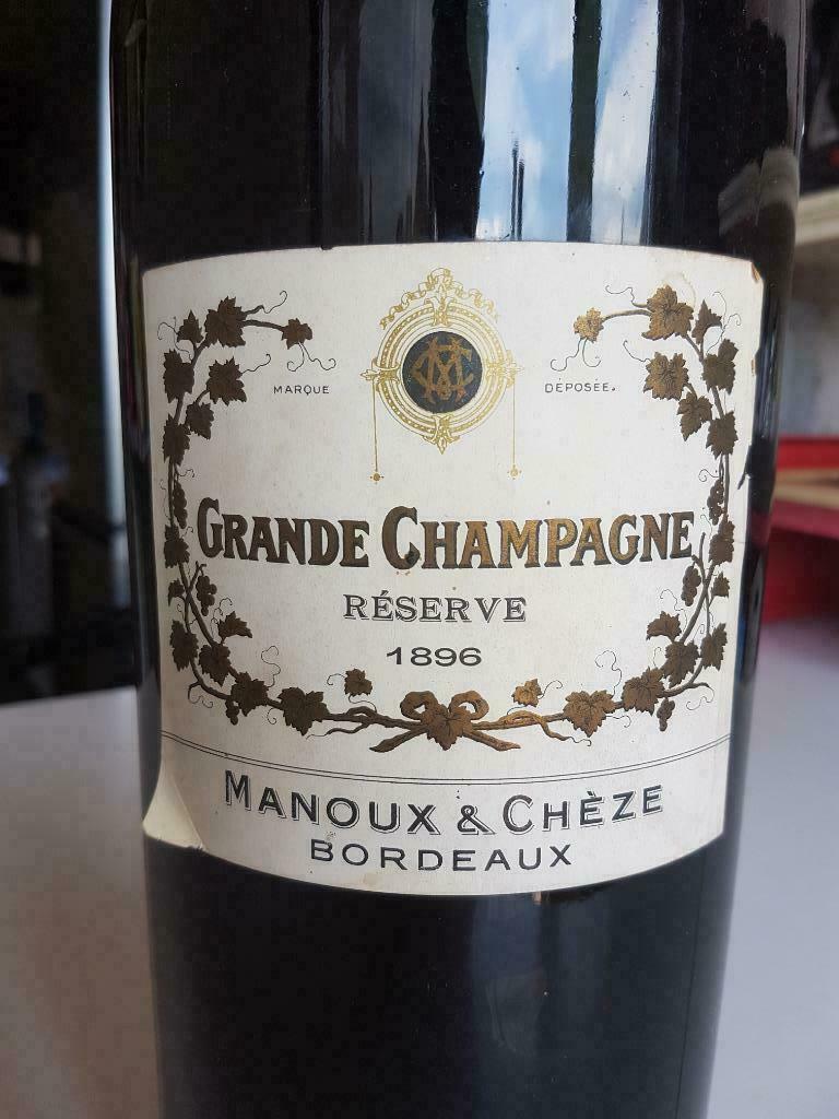 GRANDE CHAMPAGNE - COGNAC - 1896 - RARE - MANOUX et CHEZE -, Neuf, Enlèvement ou Envoi, Champagne, France