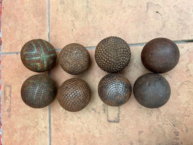 8 antieke Franse petanqueballen, Lyonnaises, Antiek en Kunst, Ophalen